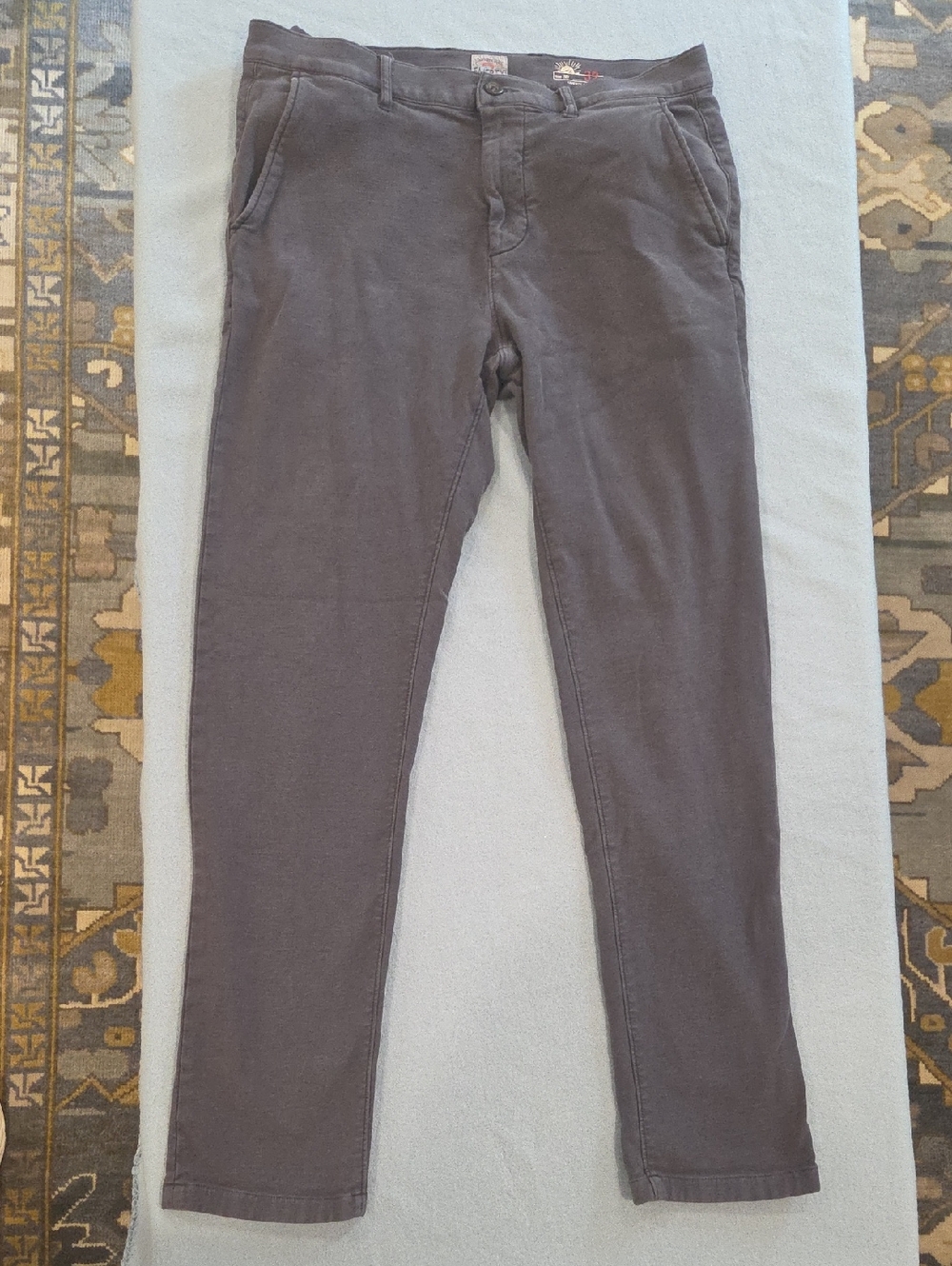 Faherty Men's Terry Stretch 5 Pocket Pants — Charcoal Gray (32/30)